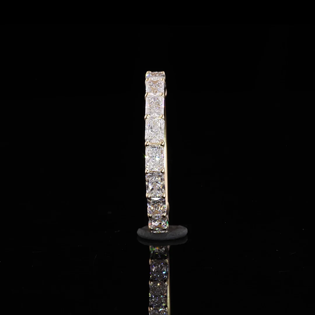 1.21 Cts 14k Yellow Gold Radiant Shape 3/4 Band Eternity Band - Image 4