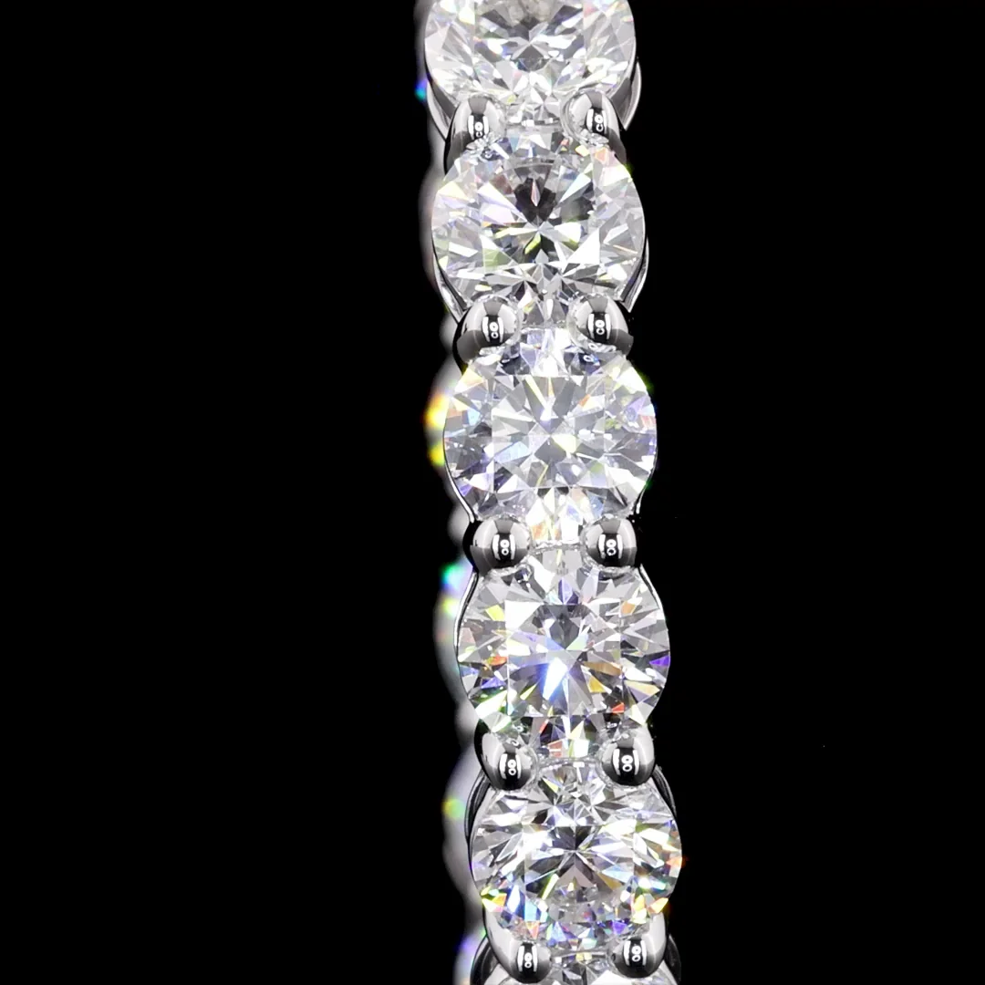 7.75 Cts 14k White Gold Round Shape Hoops Earring - Image 3