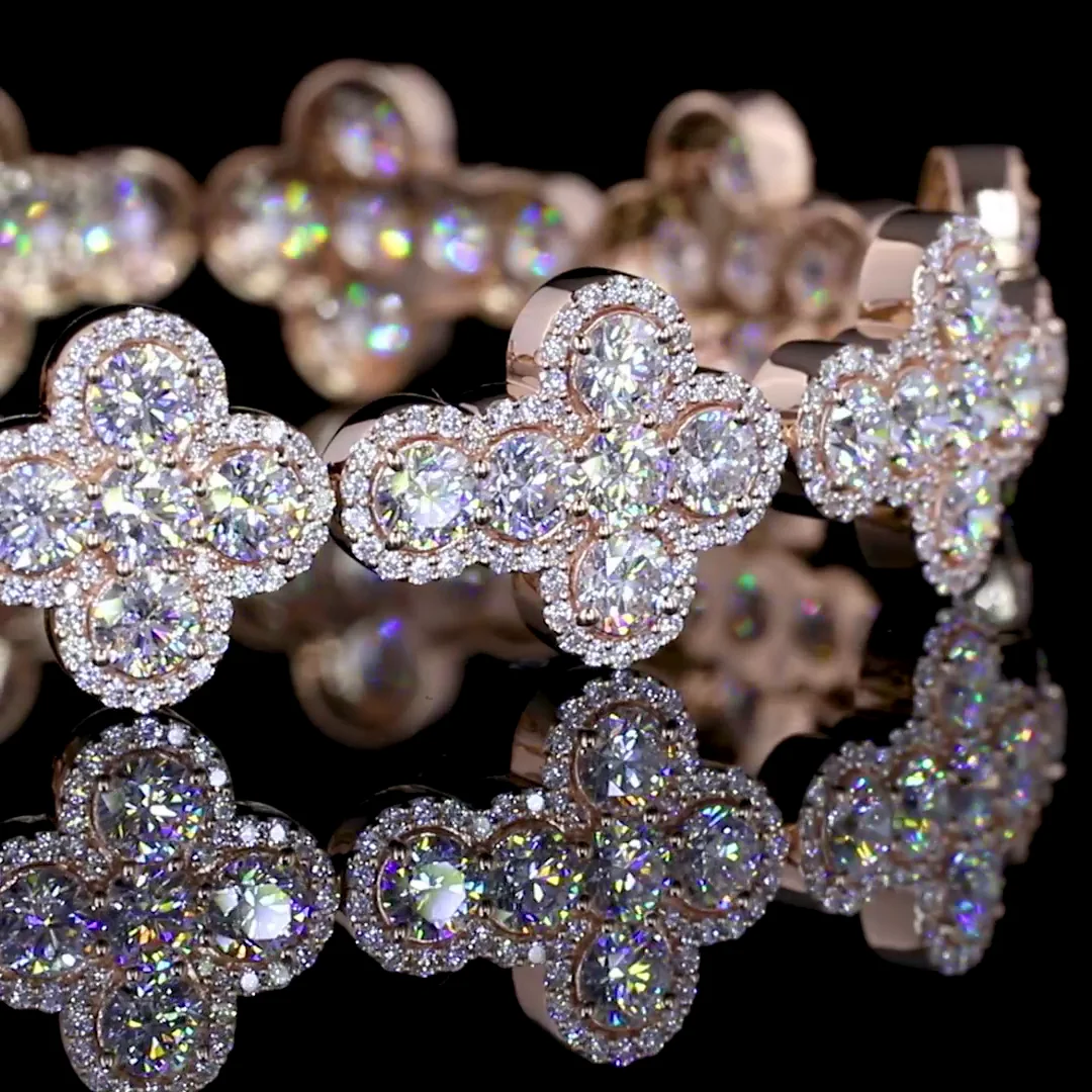 16.08 Cts 14k Rose Gold Round Shape Special Bracelet - Image 3