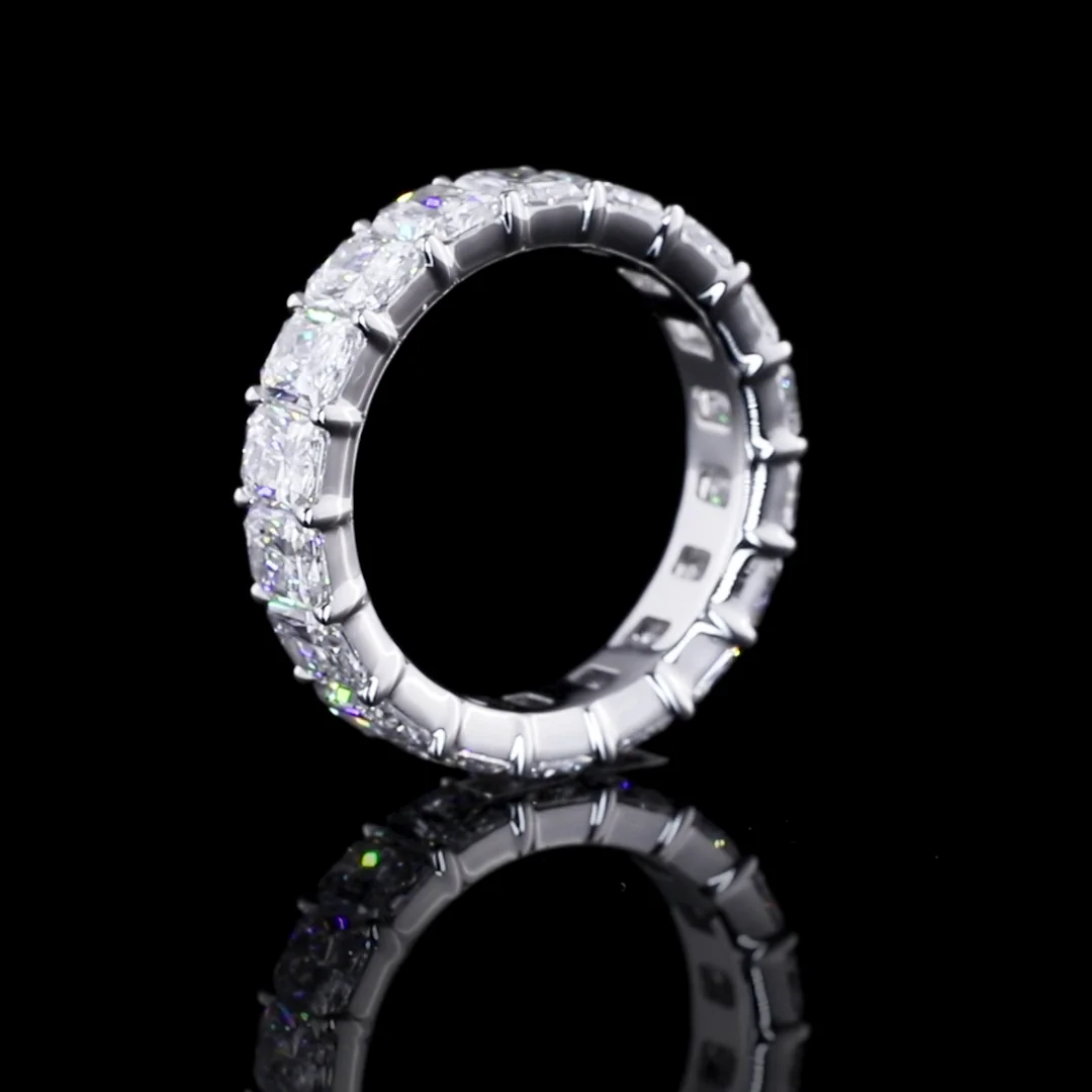 5.61 Cts 14k White Gold Radiant Shape Eternity Band Eternity Band - Image 2