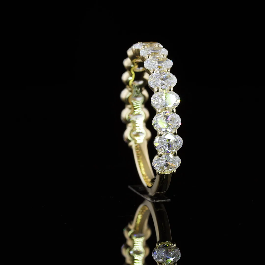 1.65 Cts 14k Yellow Gold Oval Shape 3/4 Band Eternity Band - Image 4