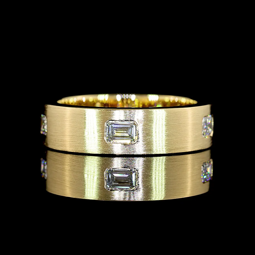 1.11 Cts 14k Yellow Gold Emerald Shape Eternity Band Eternity Band - Video