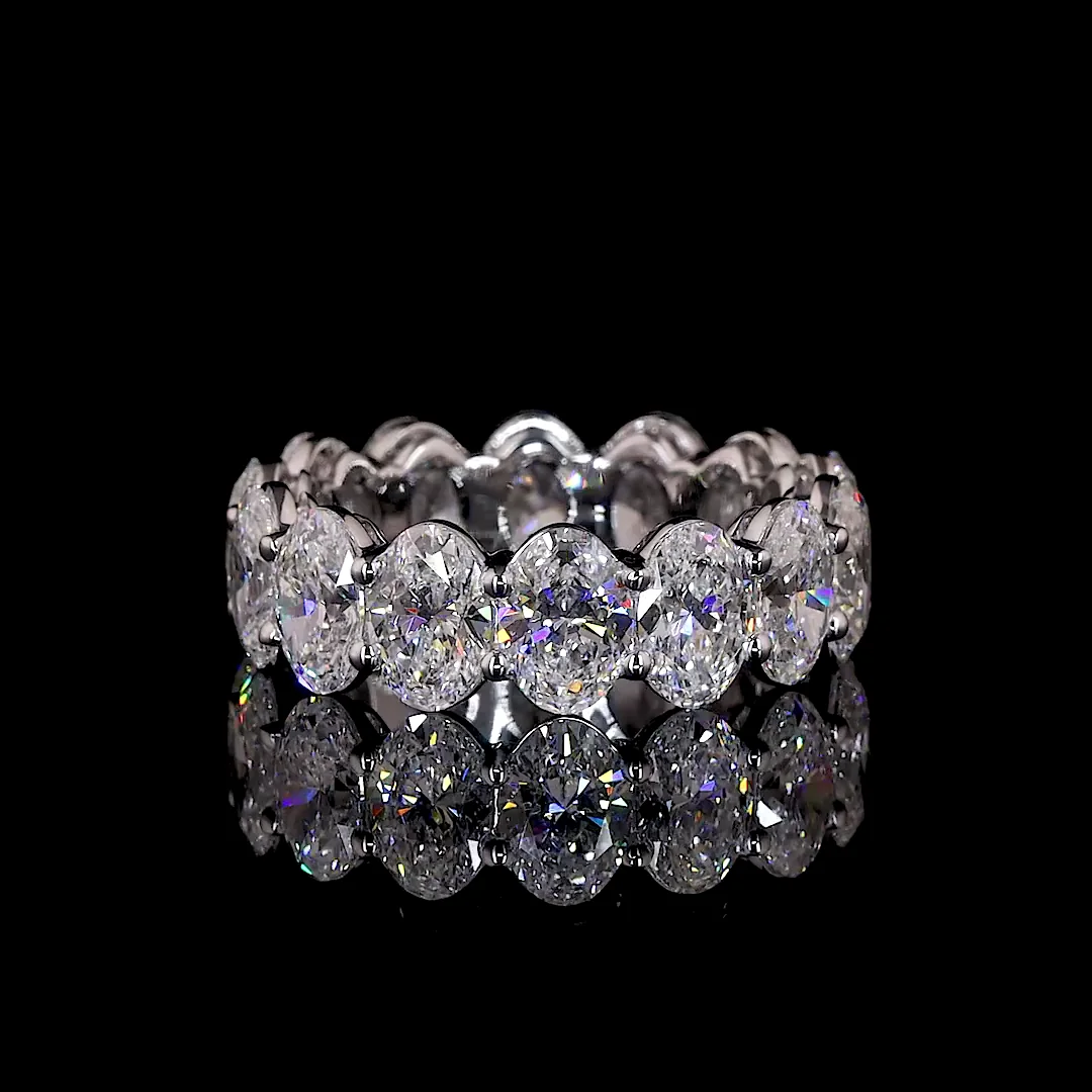 7.16 Cts 14k White Gold Oval Shape Eternity Band Eternity Band - Video