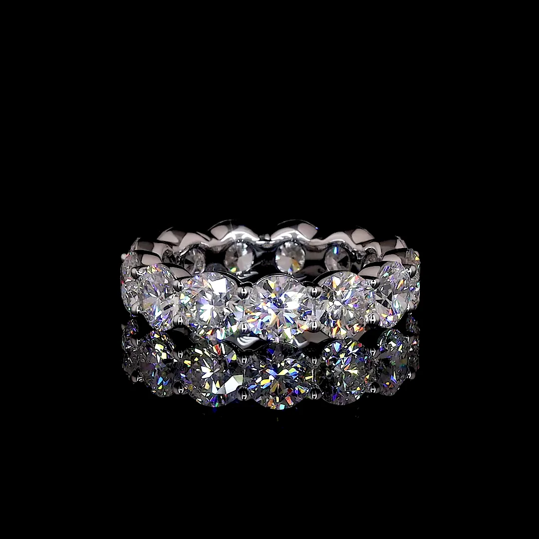 5.82 Cts 14k White Gold Round Shape Eternity Band Eternity Band - Video