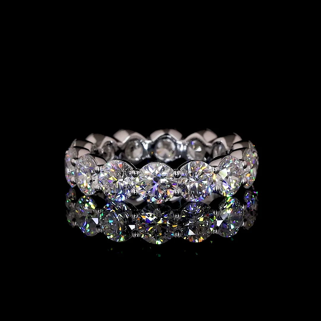 5.29 Cts 14k White Gold Round Shape Eternity Band Eternity Band - Video