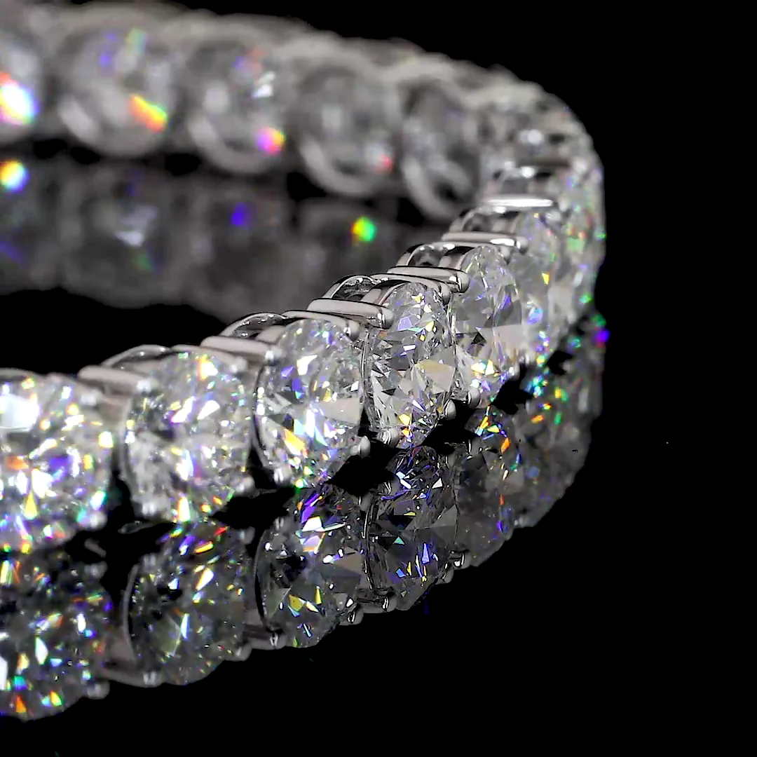 15.04 Cts 14k White Gold Round Shape Tennis Bracelet - Image 4