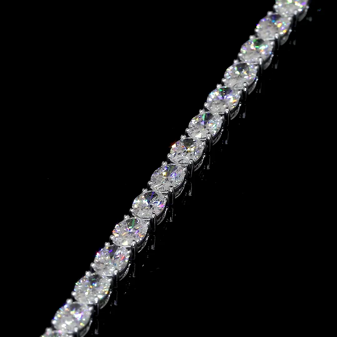 7.59 Cts 14k White Gold Oval Shape Tennis Bracelet - Image 2