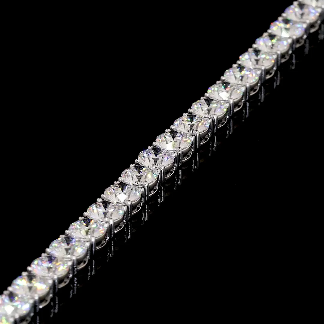 13.16 Cts 14k White Gold Round Shape Tennis Bracelet - Image 4