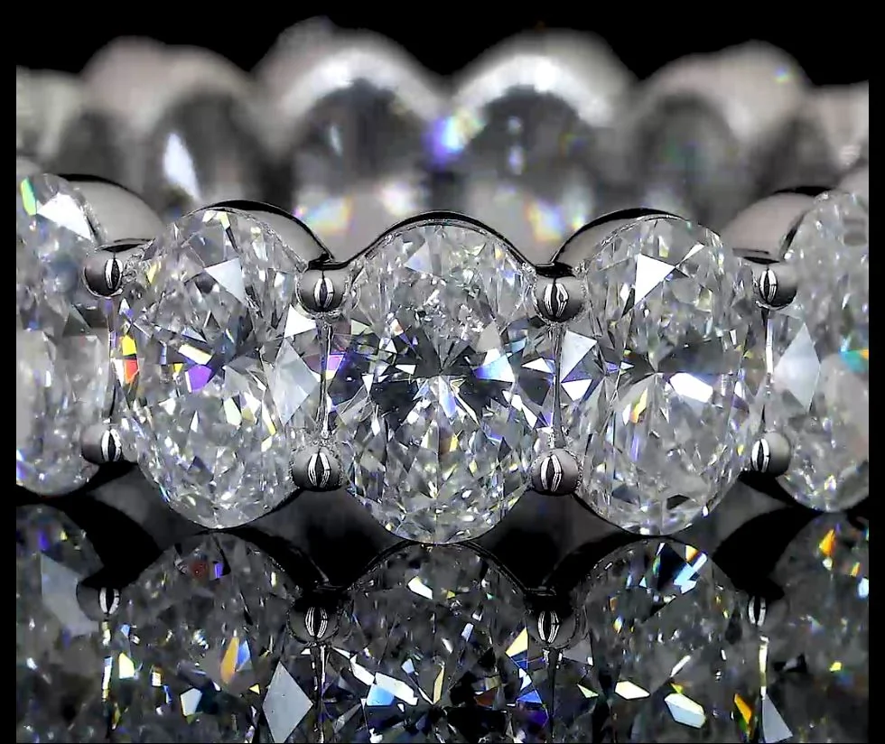 3.87 Cts 14k White Gold Oval Shape Eternity Band Eternity Band - Image 2