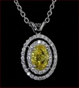 0.68 Cts 14k White Gold Oval Shape Double Halo Pendant - Image 3