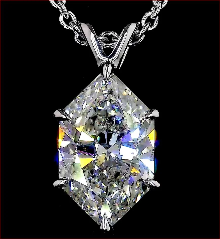 2.13 Cts 14k White Gold Antique Marquise Shape Solitaire Pendant - Image 2