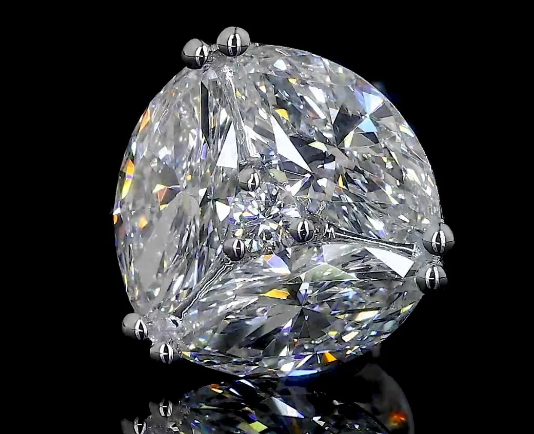 2.57 Cts 14k White Gold Marquise Shape Studs Earring - Image 3