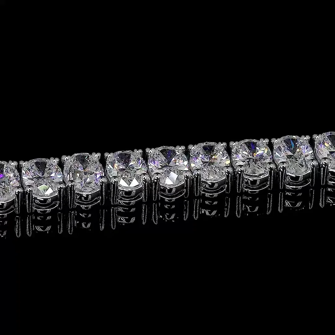 5.03 Cts 14k White Gold Oval Shape Tennis Bracelet - Image 4