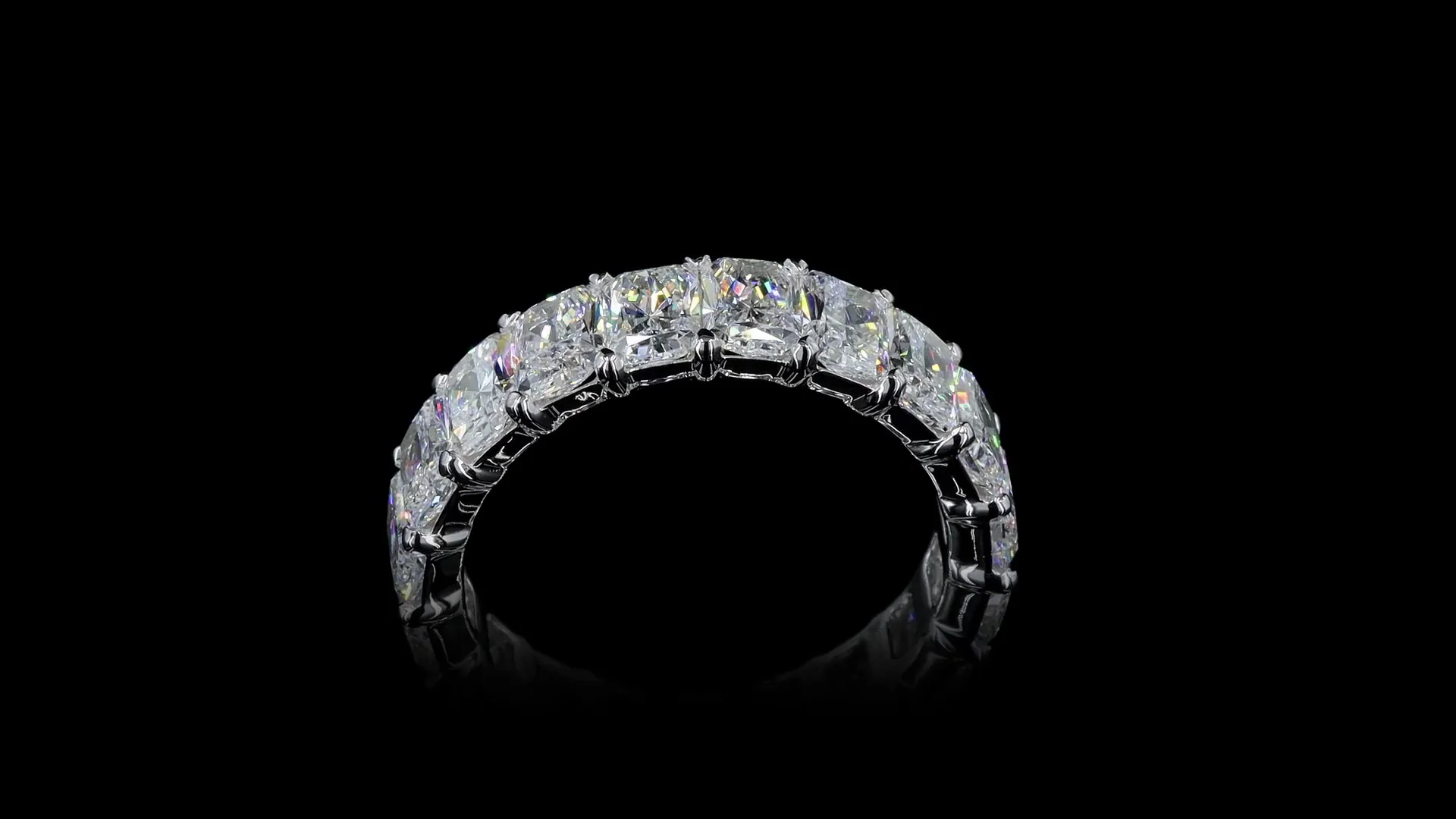 5.85 Cts 18k White Gold Radiant Shape Eternity Band Eternity Band - Image 2