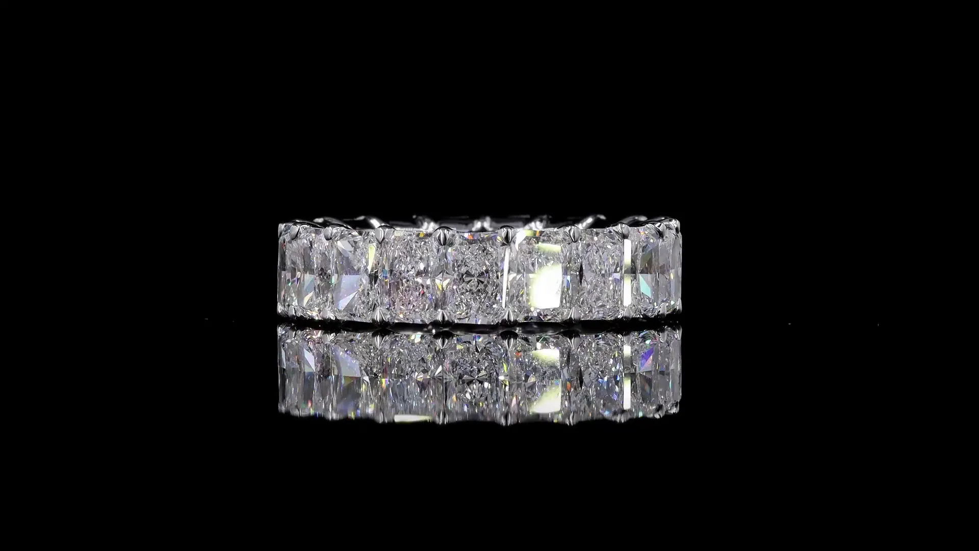 5.85 Cts 18k White Gold Radiant Shape Eternity Band Eternity Band - Video