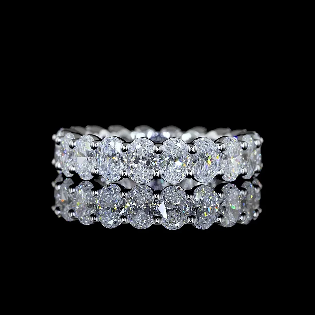 3.21 Cts 18k White Gold Oval Shape Eternity Band Eternity Band