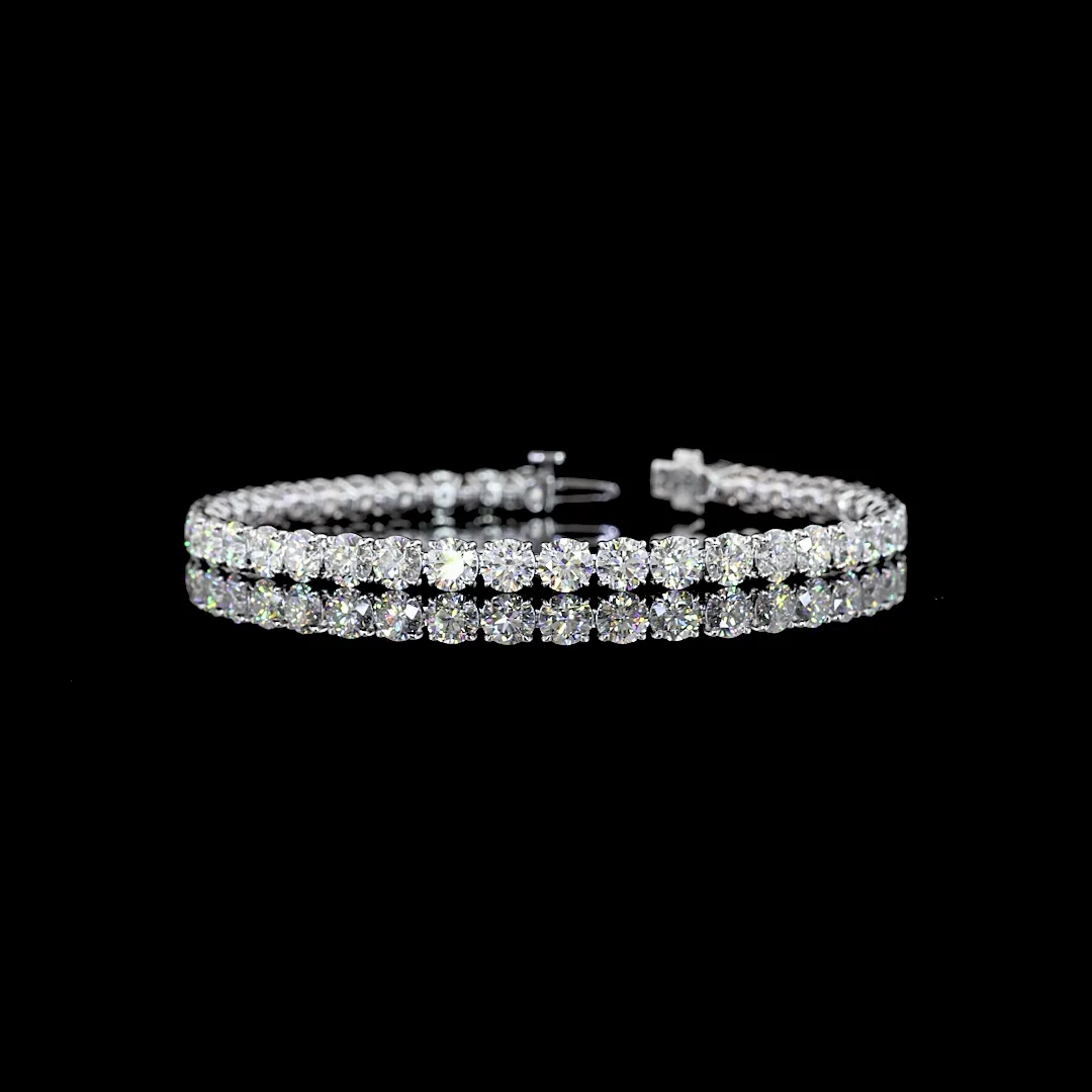 12.39 Cts 14k White Gold Round Shape Tennis Bracelet