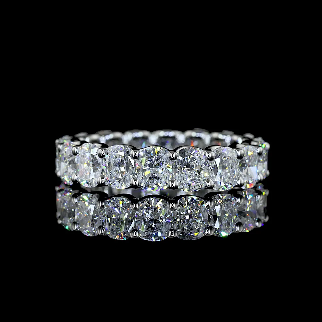 3.93 Cts Platinum Cushion Brilliant Shape Eternity Band Eternity Band