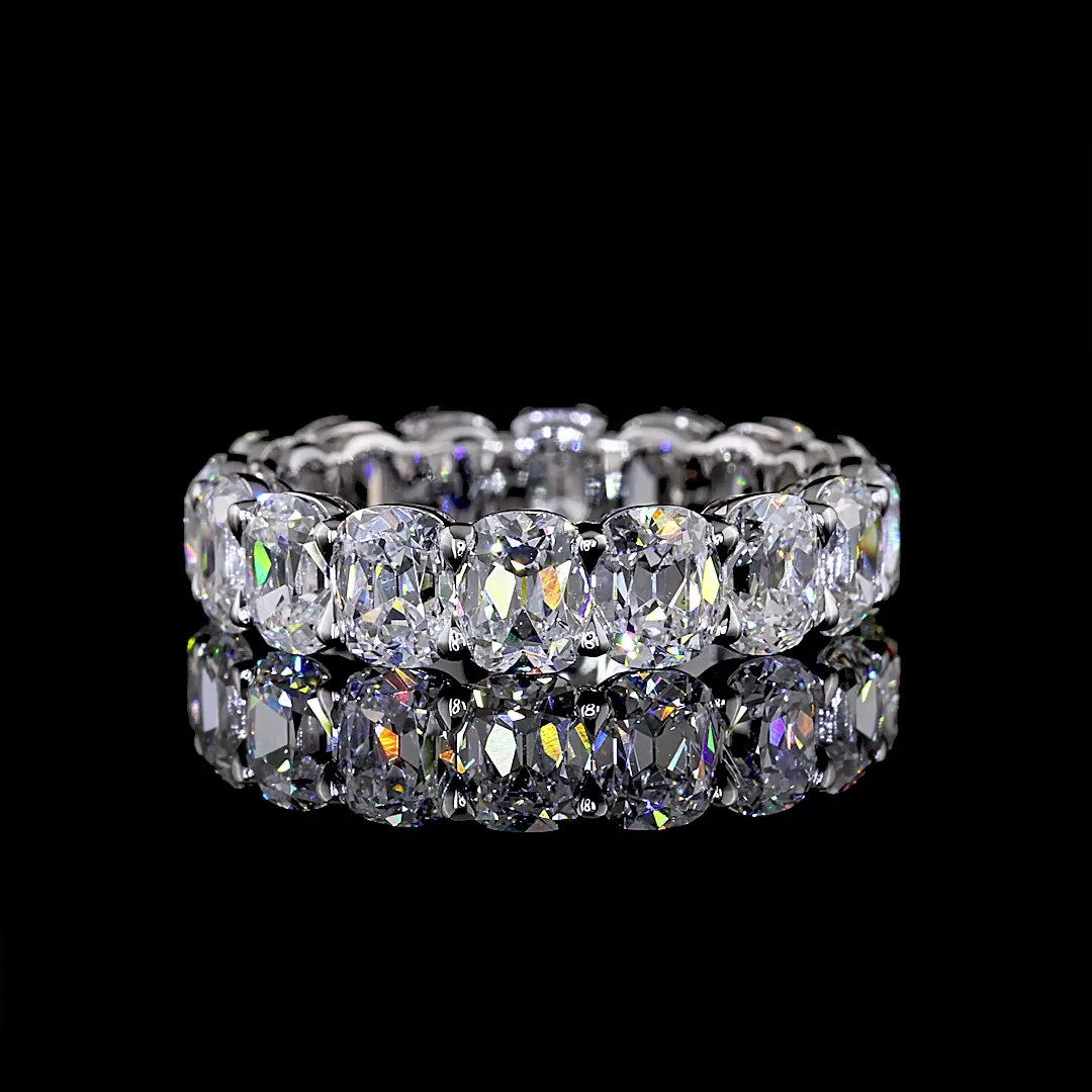 6.11 Cts 14k White Gold Antique Cushion Shape Eternity Band Eternity Band