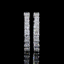 8.92 Cts 14k White Gold Radiant Shape Hoops Earring