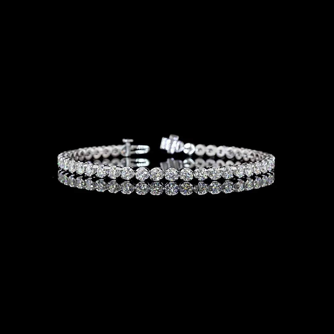 4.94 Cts 14k White Gold Round Shape Tennis Bracelet
