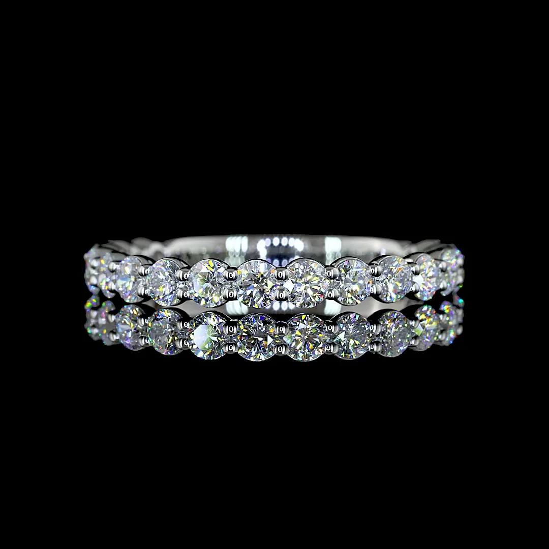 0.9 Cts Platinum Round Shape 3/4 Band Eternity Band