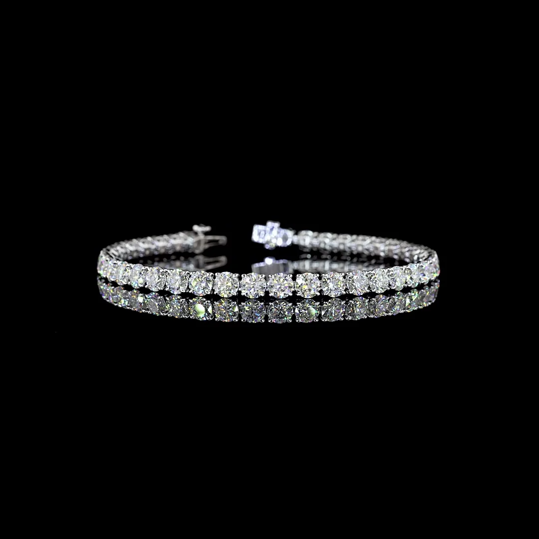 11.99 Cts 14k White Gold Round Shape Tennis Bracelet