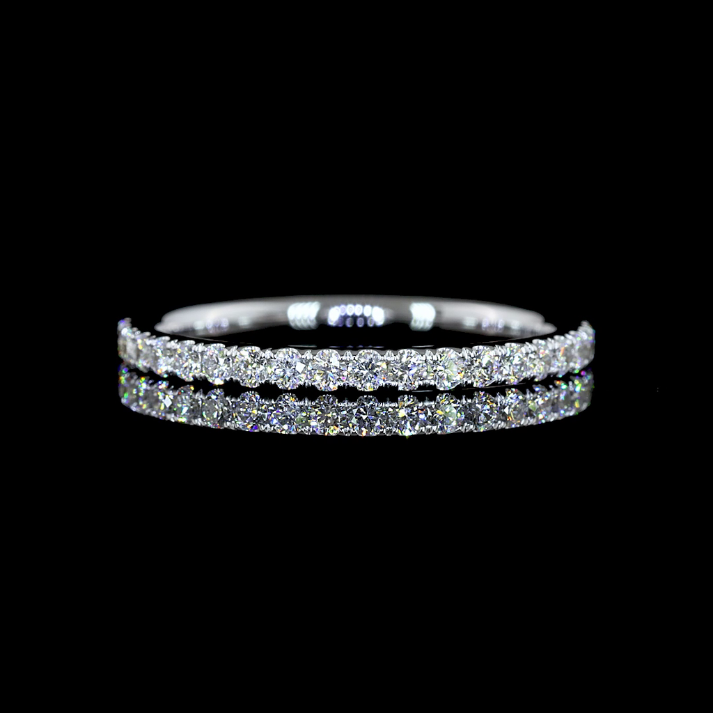 0.3 Cts 14k White Gold Round Shape 3/4 Band Eternity Band