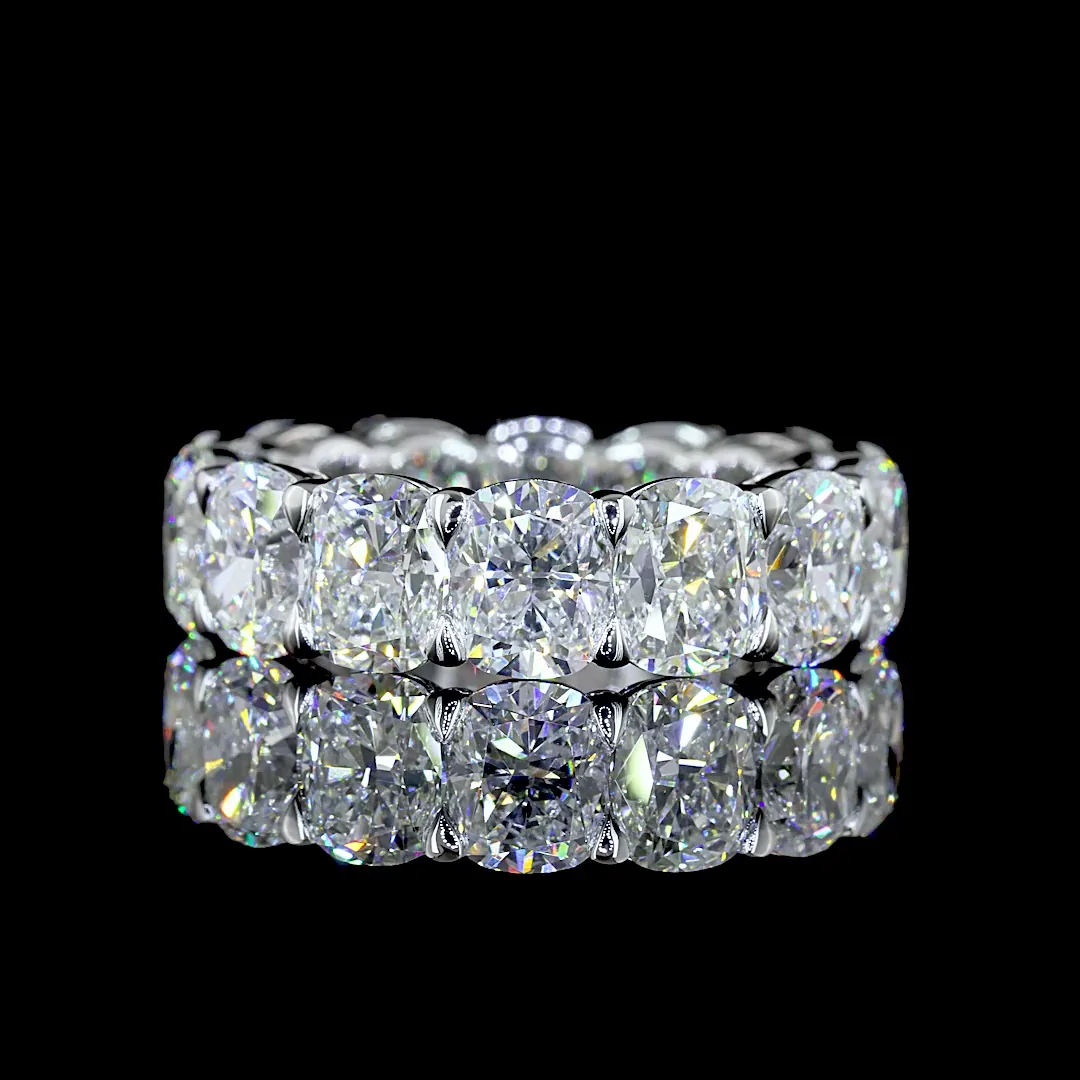 7.86 Cts 14k White Gold Cushion Brilliant Shape Eternity Band Eternity Band