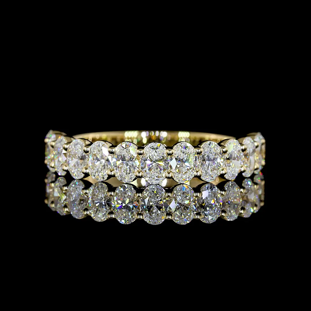 1.39 Cts 14k Yellow Gold Oval Shape Half Eternity Eternity Band