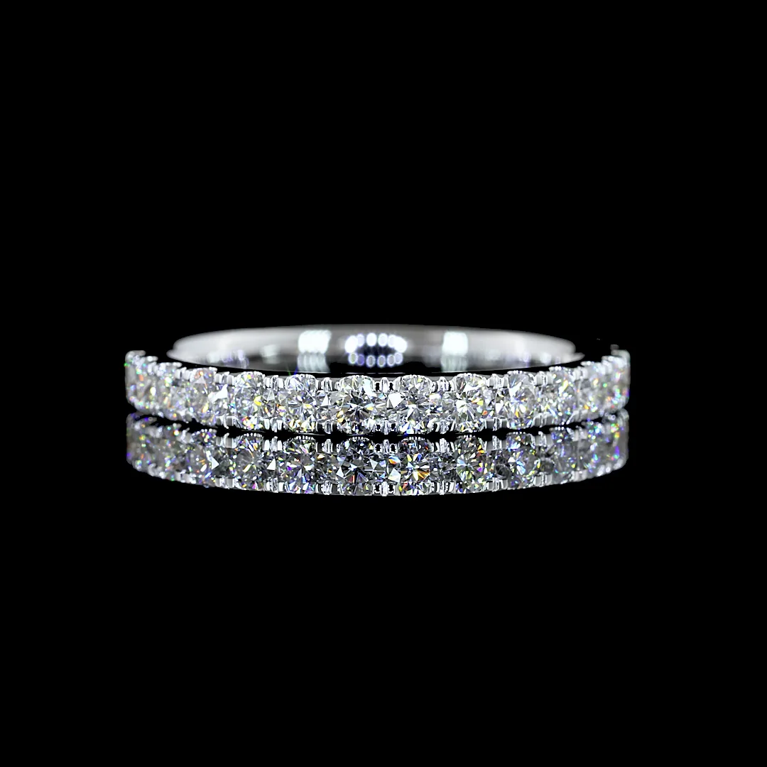 0.85 Cts 18k White Gold Round Shape 3/4 Band Eternity Band