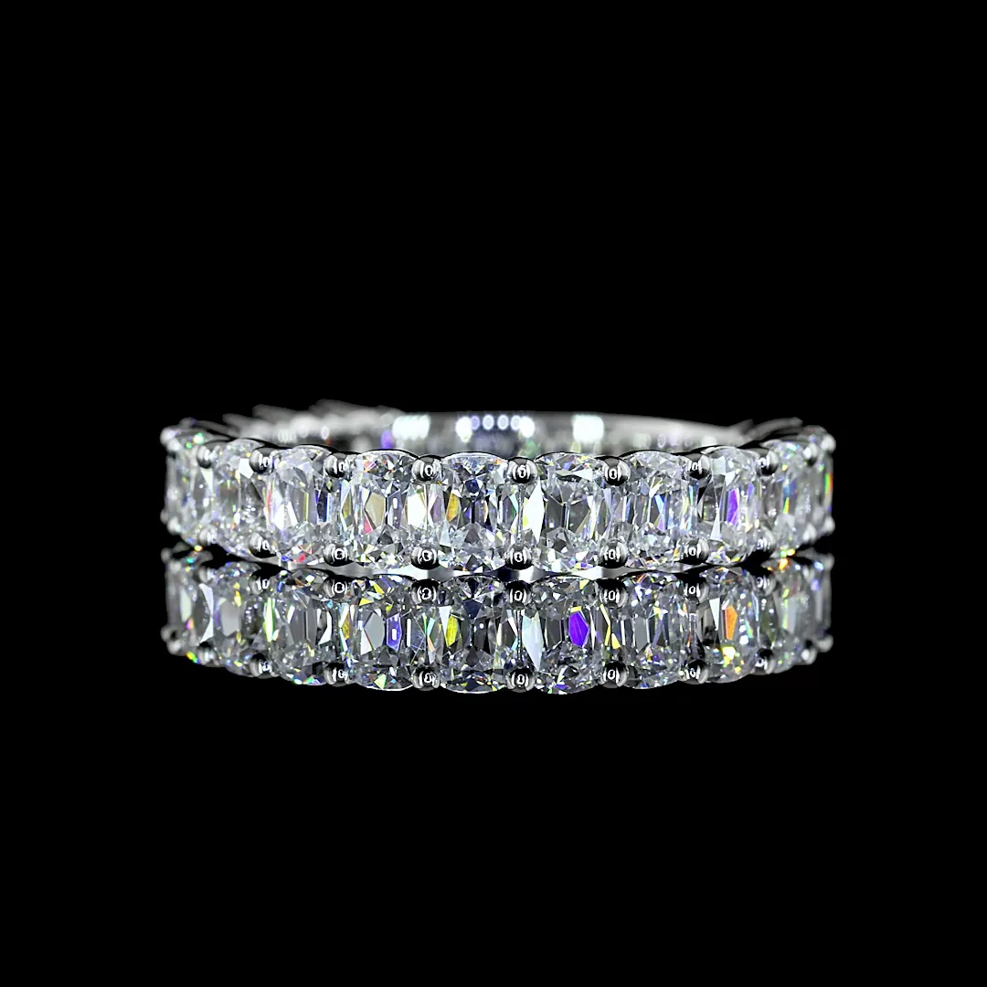 1.76 Cts Platinum Antique Cushion Shape 3/4 Band Eternity Band