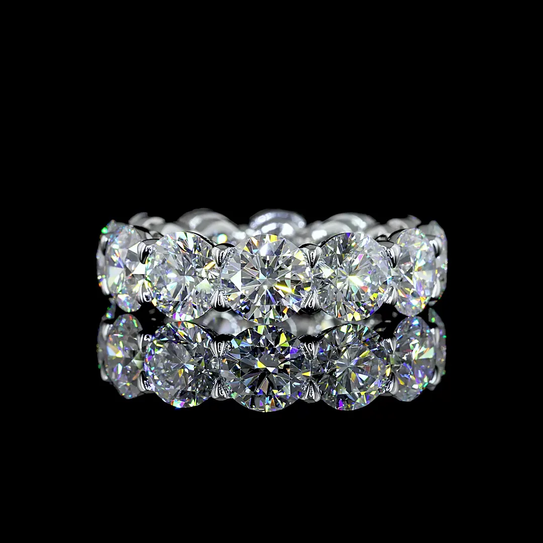 9.78 Cts 14k White Gold Round Shape Eternity Band Eternity Band