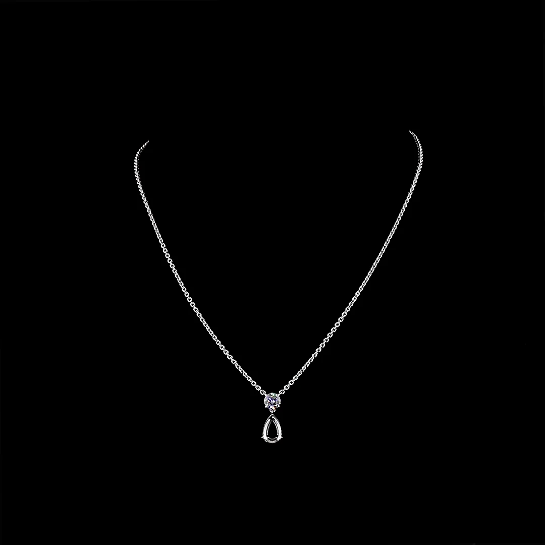 2.41 Cts 14k White Gold Pear Shape Pendant Pendant