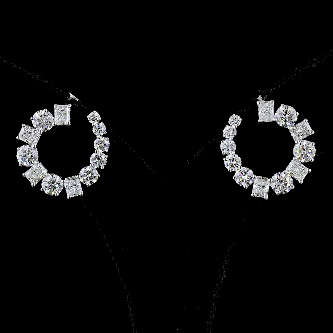 5.29 Cts 18k White Gold Mix Shape Special Earring