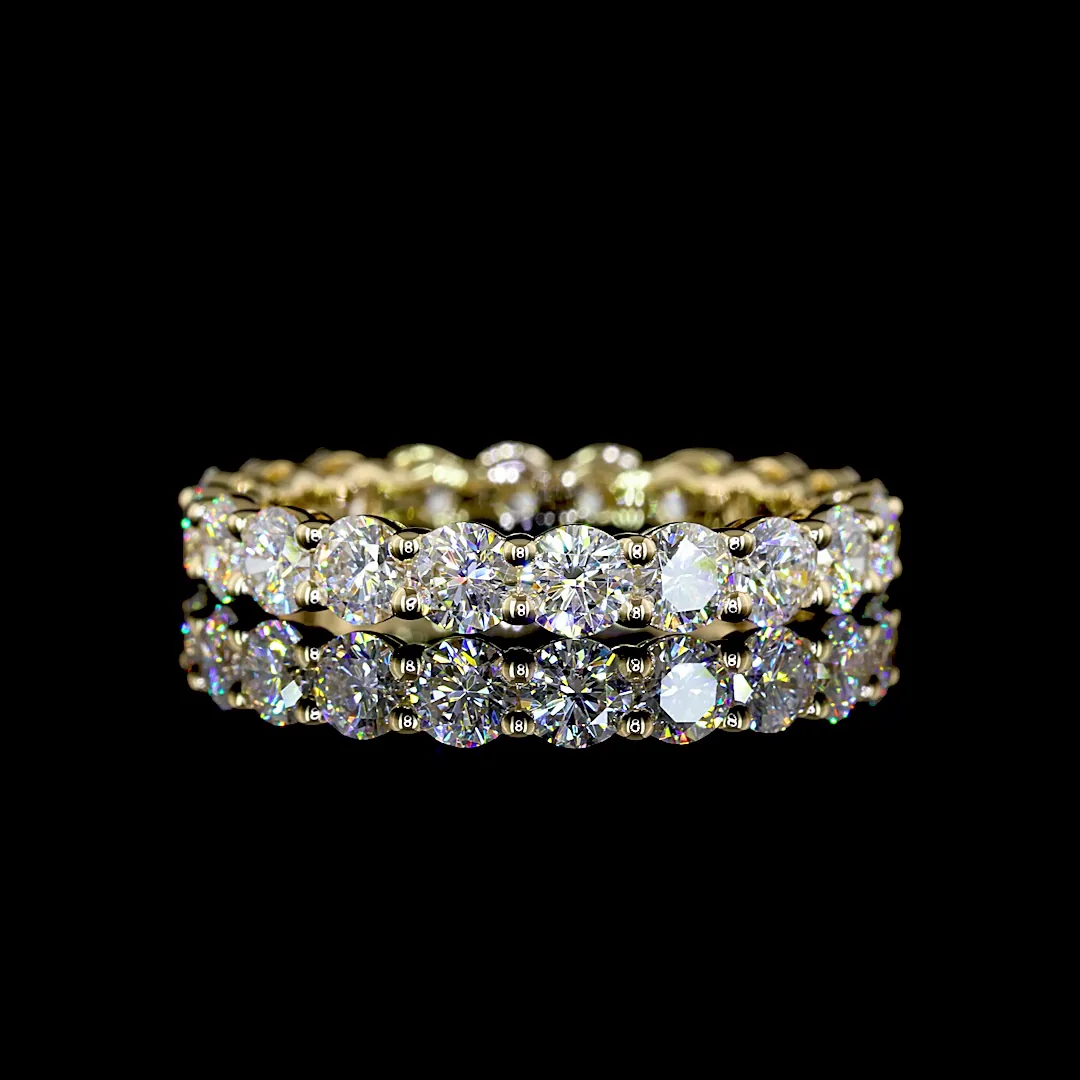 2.27 Cts 14k Yellow Gold Round Shape Eternity Band Eternity Band