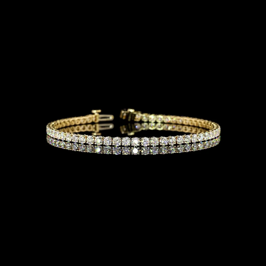 5.12 Cts 14k Yellow Gold Round Shape Tennis Bracelet
