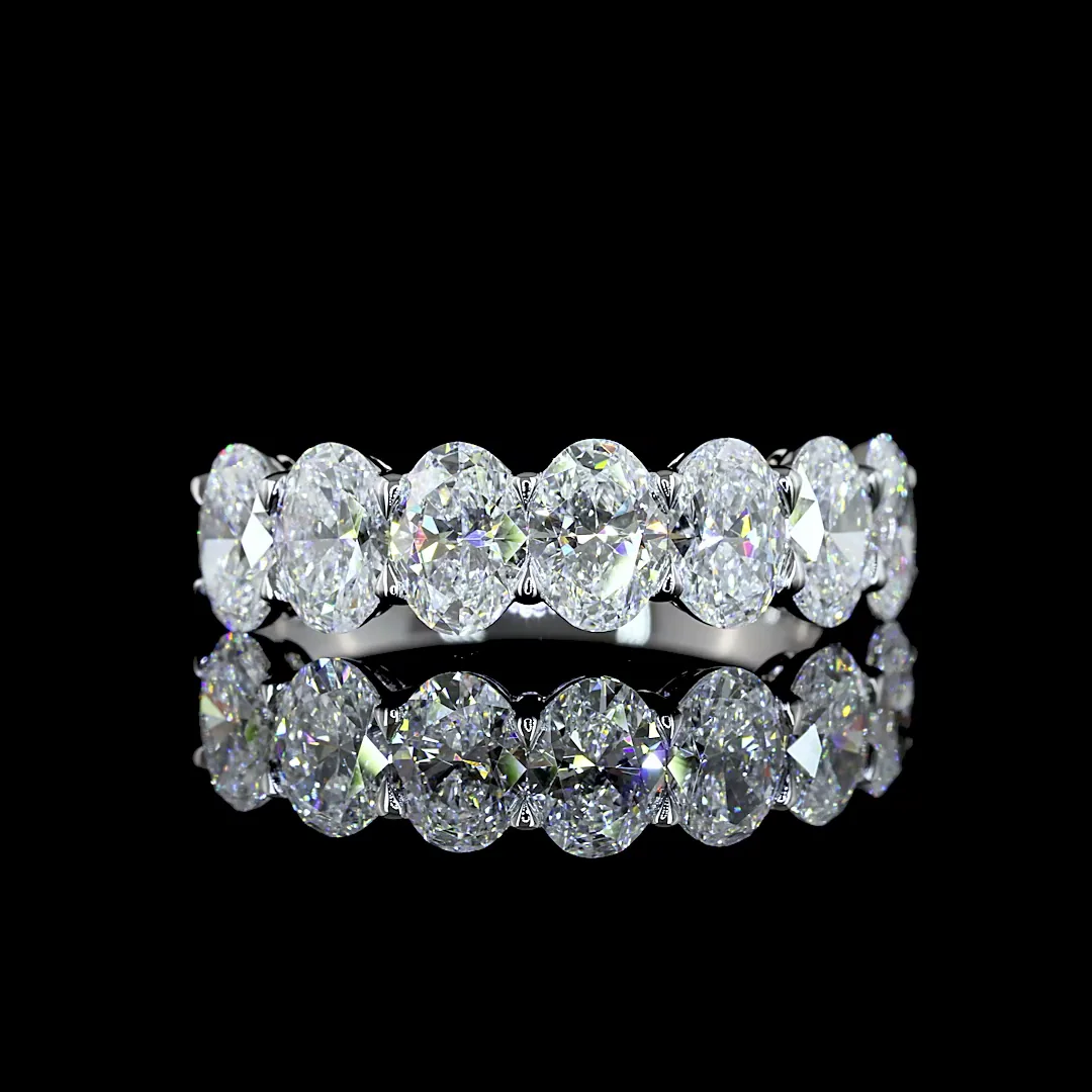 2.22 Cts 14k White Gold Oval Shape 7 Stones Eternity Band