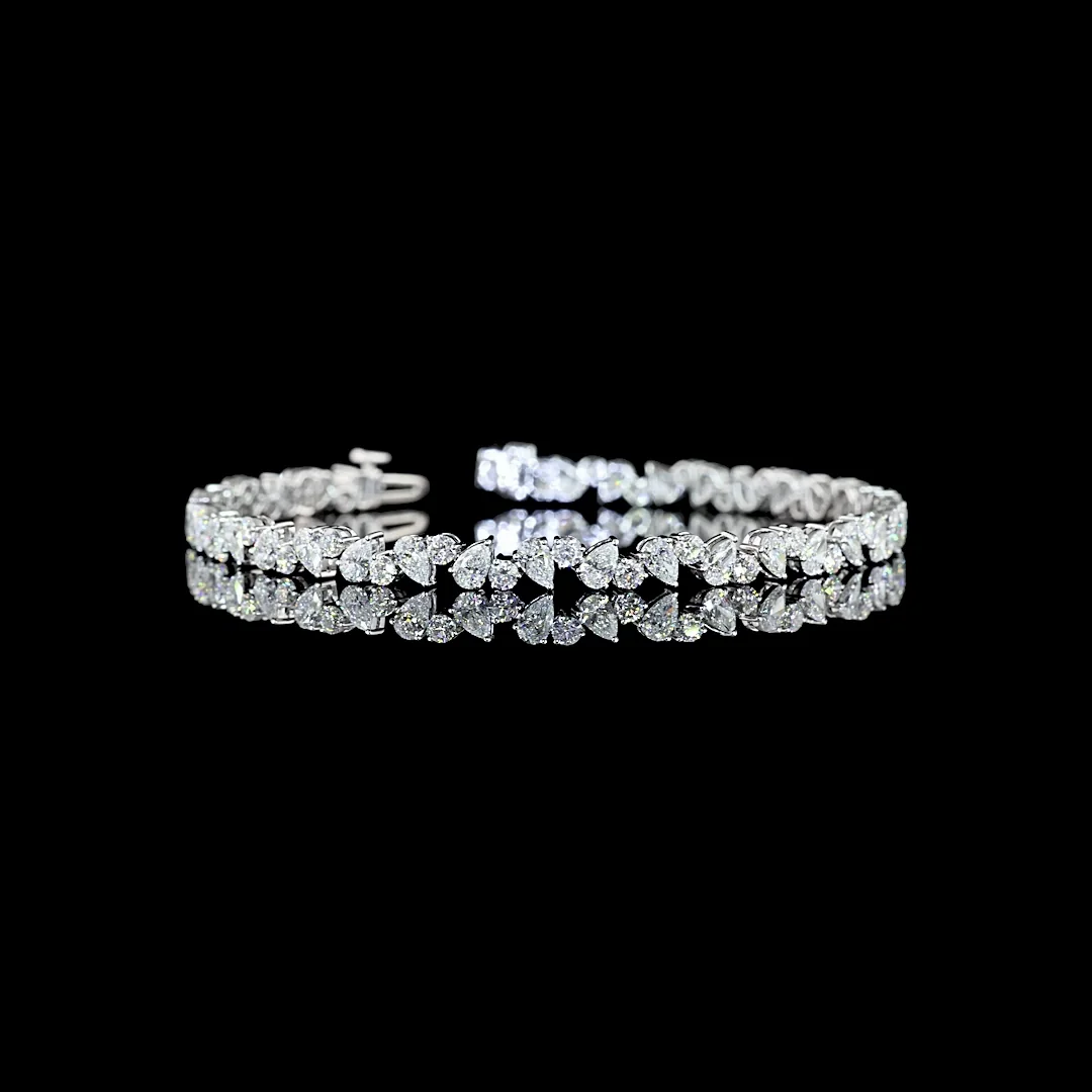 5.71 Cts 14k White Gold Mix Shape Tennis Bracelet