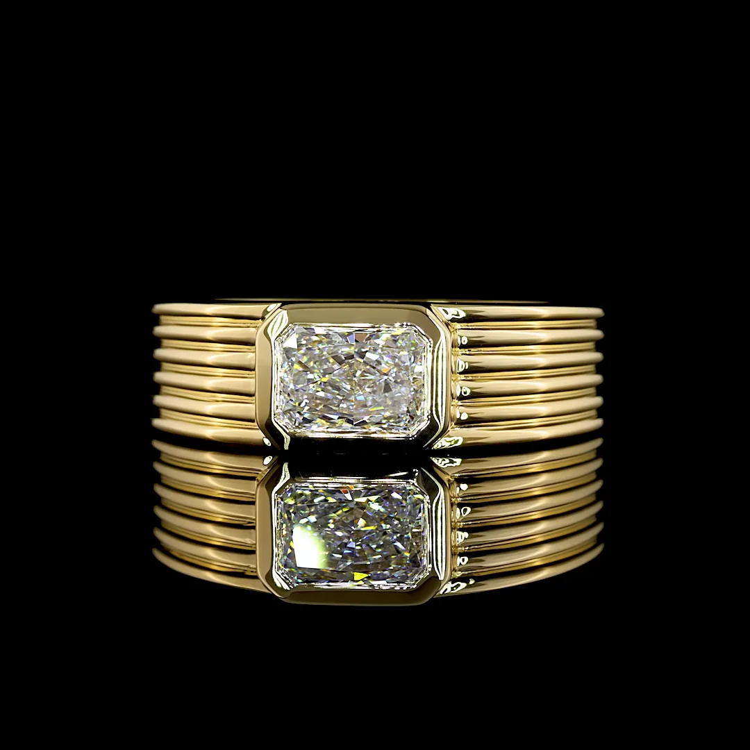 1.02 Cts 14k Yellow Gold Radiant Shape Solitaire Ring