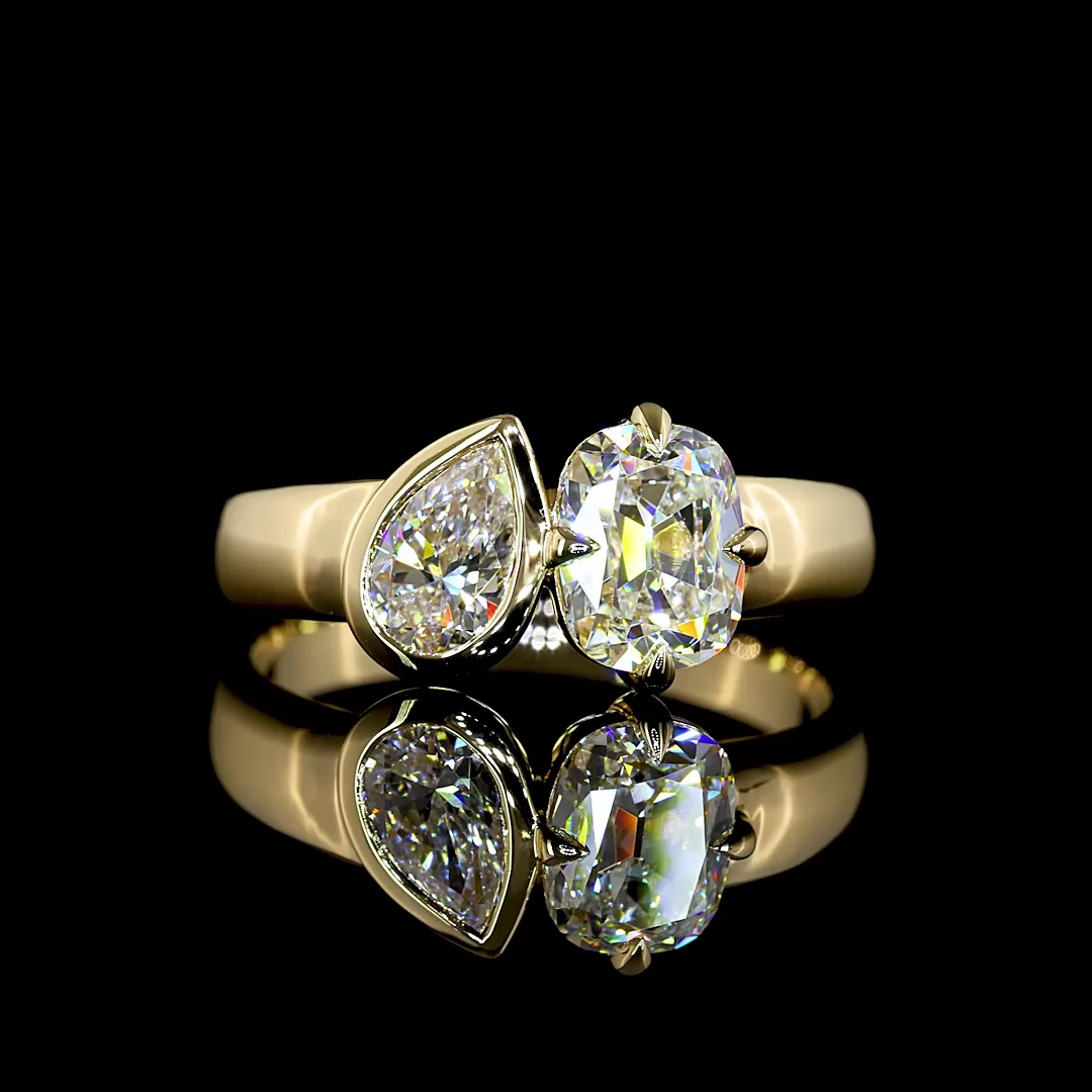 1.5 Cts 14k Yellow Gold Mix Shape Special Ring