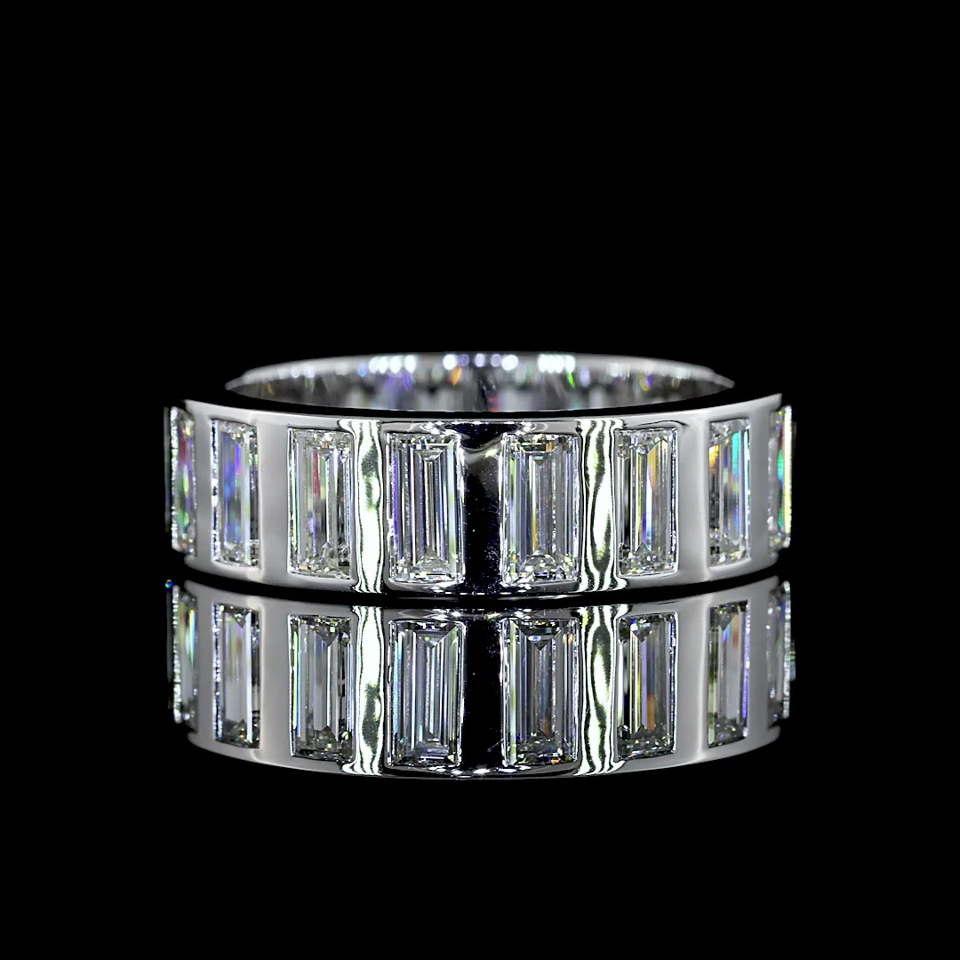 4.24 Cts 14k White Gold Baguette Shape Eternity Band Eternity Band