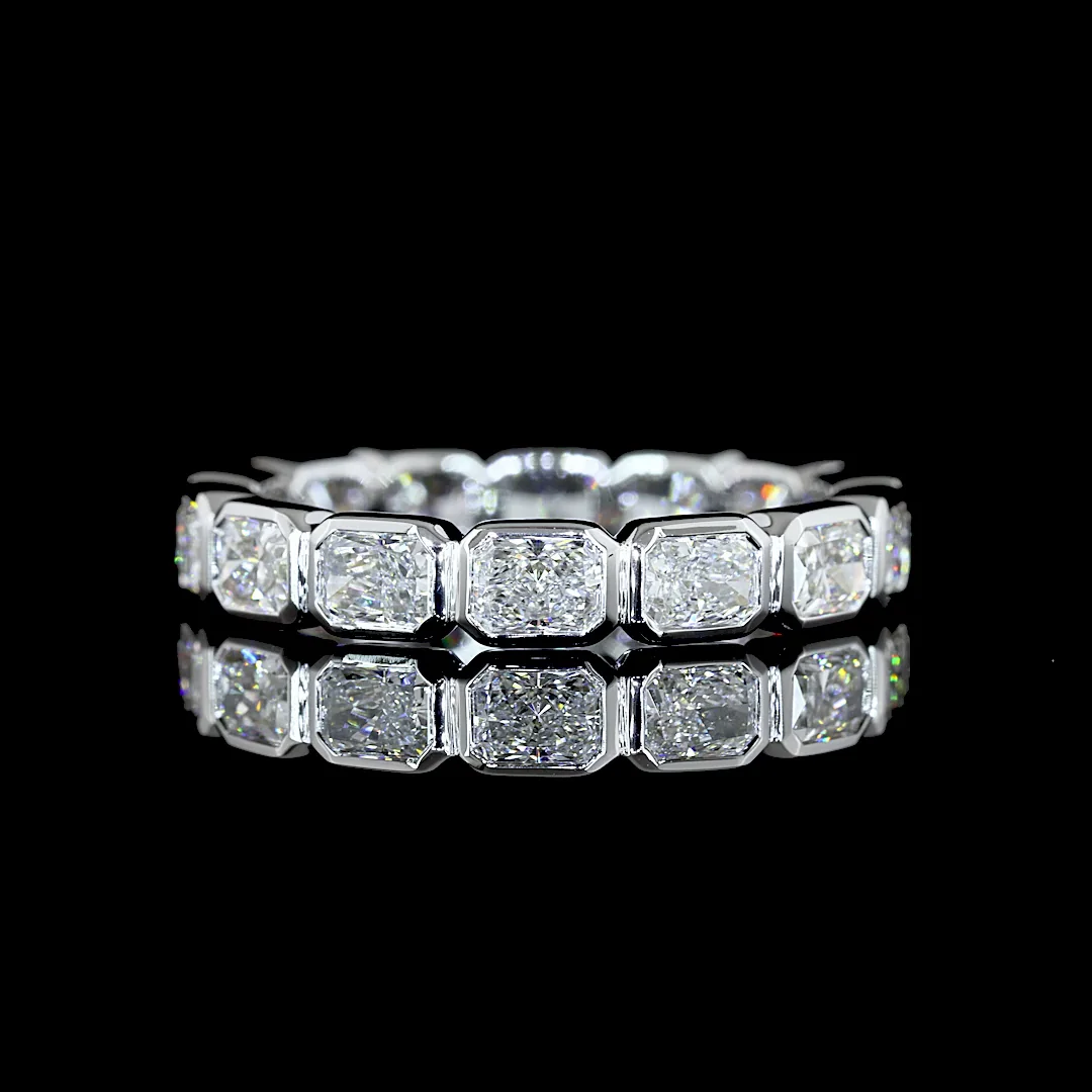 1.9 Cts 18k White Gold Radiant Shape Eternity Band Eternity Band