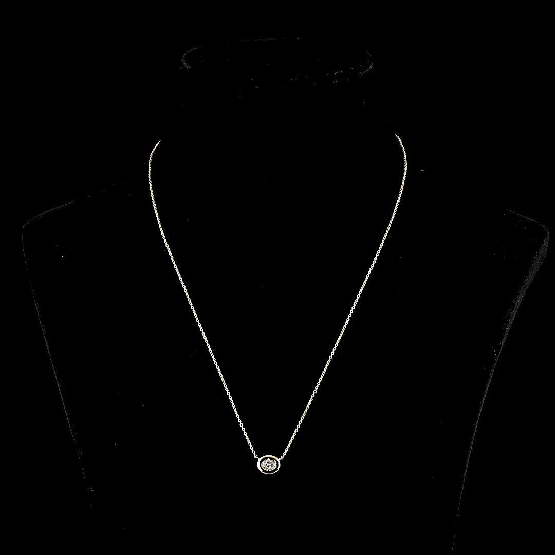 0.25 Cts 14k Yellow Gold Oval Shape Solitaire Pendant