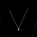 1.53 Cts 14k White Gold Radiant Modified Shape Solitaire Pendant