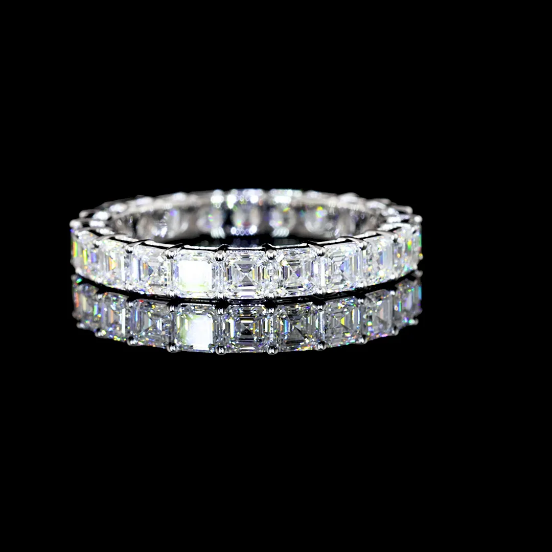2.33 Cts 14k White Gold Asscher Shape Eternity Band Eternity Band