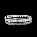 15.01 Cts 14k White Gold Radiant Shape Tennis Bracelet