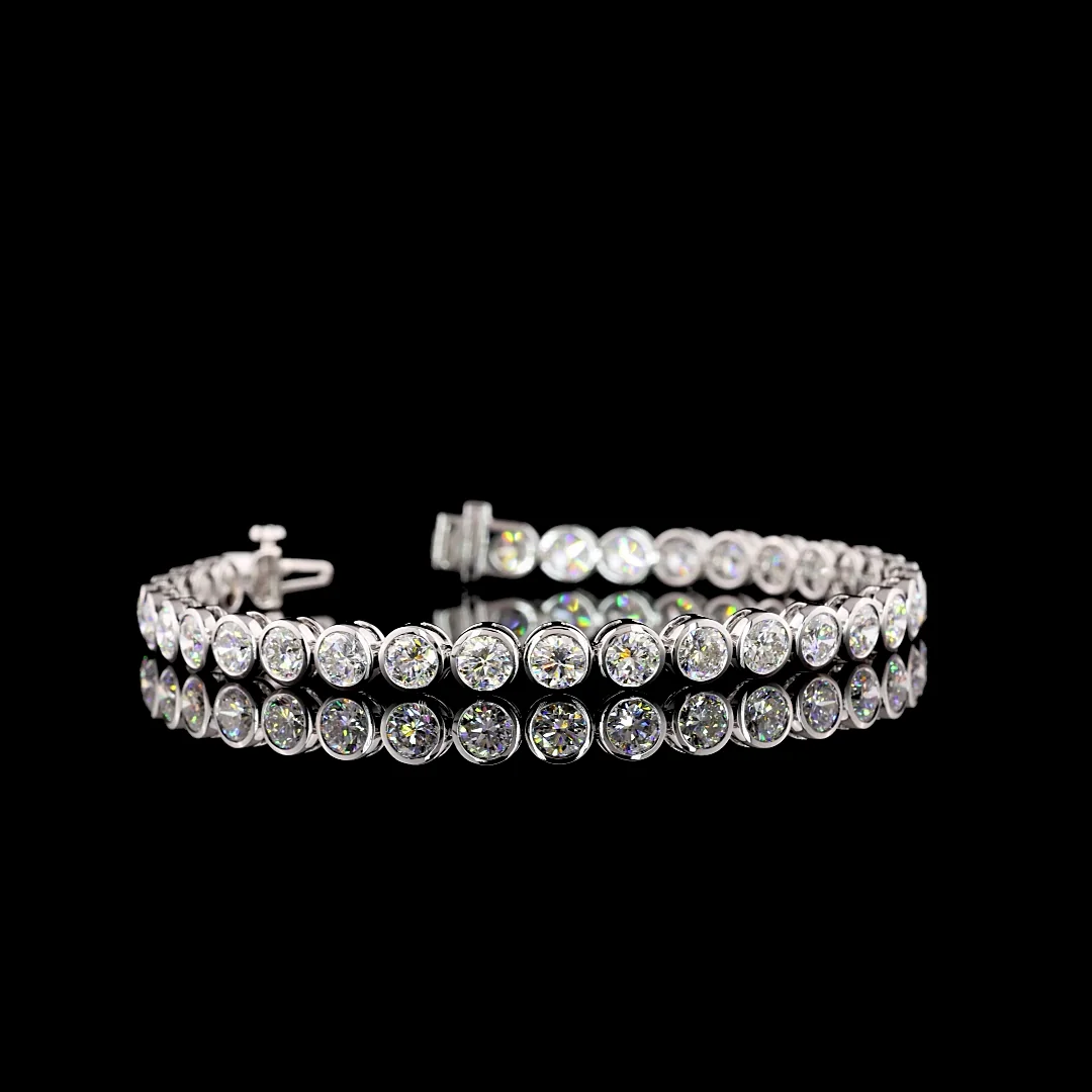 10.17 Cts 14k White Gold Round Shape Tennis Bracelet