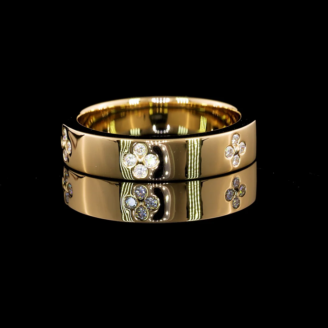 0.22 Cts 18k Yellow Gold Round Shape Eternity Band Eternity Band