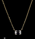 2.01 Cts 14k Yellow Gold Emerald Shape Solitaire Pendant